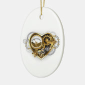 Steampunk Heart met een manometer Keramisch Ornament (Links)