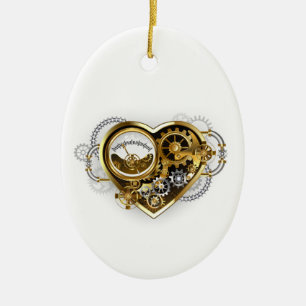 Steampunk Heart met een manometer Keramisch Ornament