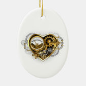 Steampunk Heart met een manometer Keramisch Ornament (Achterkant)