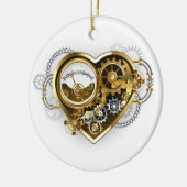 Steampunk Heart met een manometer Keramisch Ornament (Links)