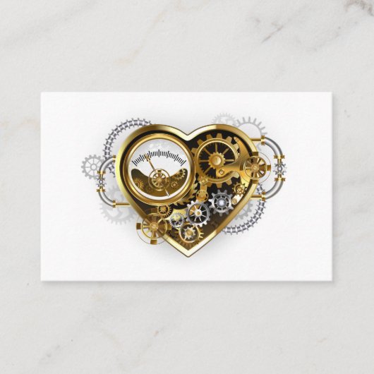 Steampunk Heart met een manometer Klantenkaartje (Voorkant)