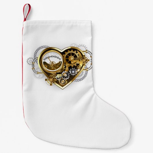 Steampunk Heart met een manometer Kleine Kerstsok (Voorkant)