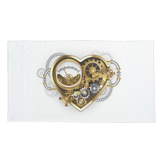 Steampunk Heart met een manometer Kussensloop (Achterkant)