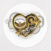 Steampunk Heart met een manometer Labels (Design 1)