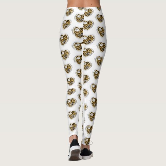 Steampunk Heart met een manometer Leggings (Achterkant)