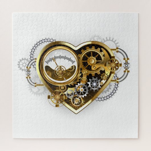 Steampunk Heart met een manometer Legpuzzel (Verticaal)
