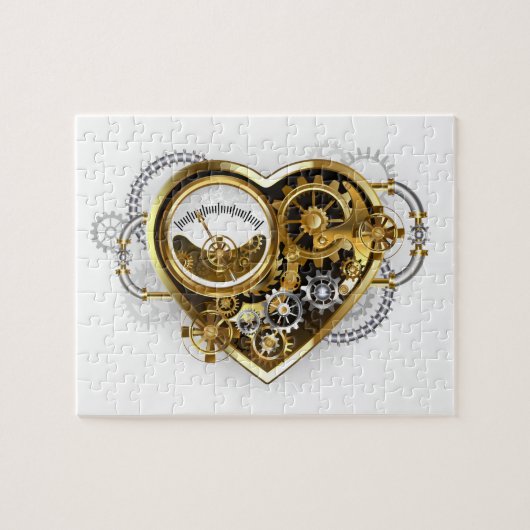 Steampunk Heart met een manometer Legpuzzel (Horizontaal)