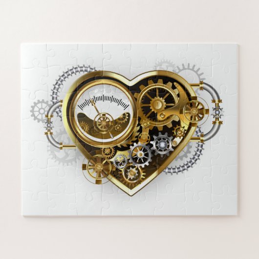 Steampunk Heart met een manometer Legpuzzel (Horizontaal)