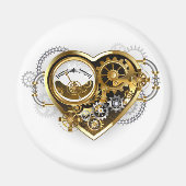 Steampunk Heart met een manometer Magneet (Voorkant)