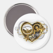 Steampunk Heart met een manometer Magneet (Voorkant / Achterkant)