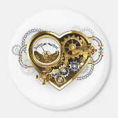 Steampunk Heart met een manometer Magneet (Voorkant)