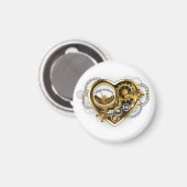 Steampunk Heart met een manometer Magneet (Voorkant / Achterkant)