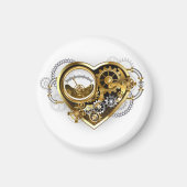 Steampunk Heart met een manometer Magneet (Voorkant)