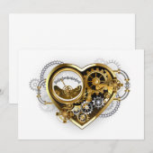 Steampunk Heart met een manometer Menu (Voorkant / Achterkant)