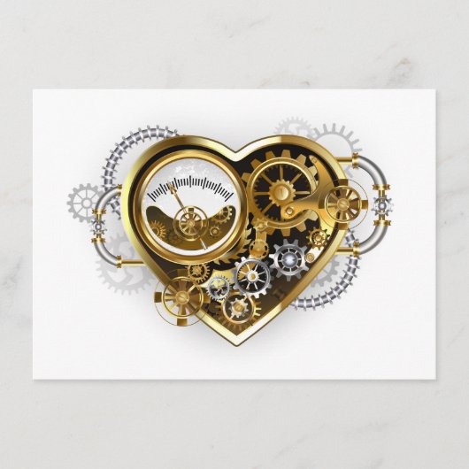 Steampunk Heart met een manometer Menu (Voorkant)