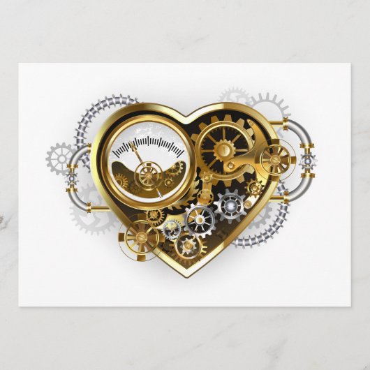 Steampunk Heart met een manometer Menu (Voorkant)