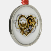 Steampunk Heart met een manometer Metalen Ornament (Rechts)