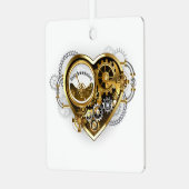 Steampunk Heart met een manometer Metalen Ornament (Voorkant links)