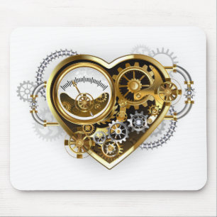 Steampunk Heart met een manometer Muismat