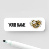 Steampunk Heart met een manometer Naamplaatje (In situ)