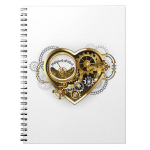 Steampunk Heart met een manometer Notitieboek