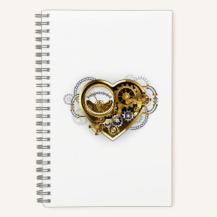 Steampunk Heart met een manometer Notitieboek