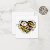 Steampunk Heart met een manometer Notitiekaartje (Voorkant / Achterkant in situ)