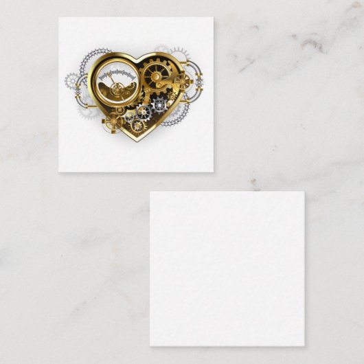 Steampunk Heart met een manometer Notitiekaartje (Voorkant / Achterkant)