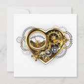 Steampunk Heart met een manometer Notitiekaartje (Voorkant)