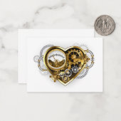 Steampunk Heart met een manometer Notitiekaartje (Voorkant / Achterkant in situ)