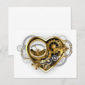 Steampunk Heart met een manometer Notitiekaartje (Voorkant / Achterkant)