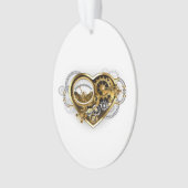 Steampunk Heart met een manometer Ornament (voorkant)