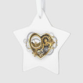 Steampunk Heart met een manometer Ornament (voorkant)