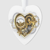 Steampunk Heart met een manometer Ornament (voorkant)