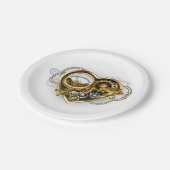 Steampunk Heart met een manometer Papieren Bordje (Gekanteld)