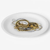 Steampunk Heart met een manometer Papieren Bordje (Gekanteld)