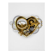 Steampunk Heart met een manometer Perfect Poster (Voorkant)