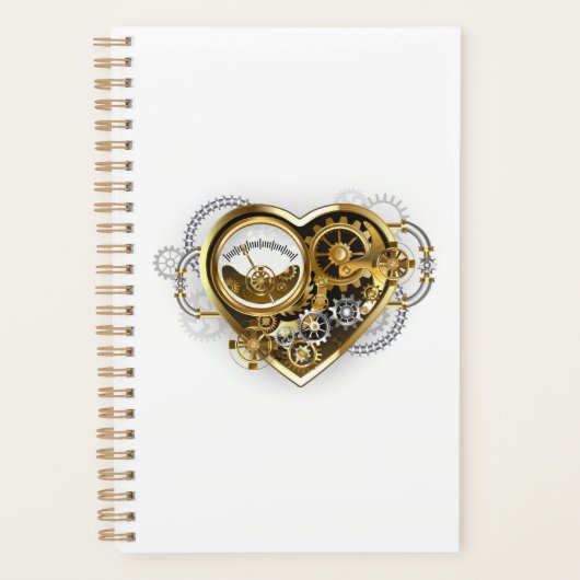 Steampunk Heart met een manometer Planner (Voorkant)