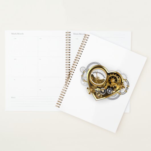 Steampunk Heart met een manometer Planner (Display)