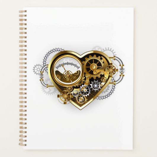 Steampunk Heart met een manometer Planner (Voorkant)