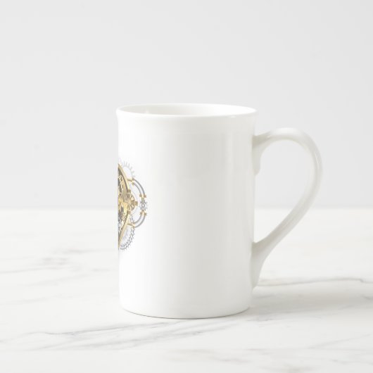 Steampunk Heart met een manometer Porselein Kop (Rechts)