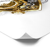 Steampunk Heart met een manometer Poster (Hoek)