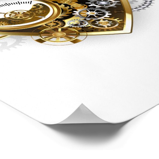 Steampunk Heart met een manometer Poster (Hoek)