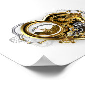 Steampunk Heart met een manometer Poster (Hoek)