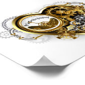 Steampunk Heart met een manometer Poster (Hoek)