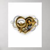 Steampunk Heart met een manometer Poster (Voorkant)
