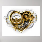 Steampunk Heart met een manometer Poster (Voorkant)