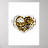 Steampunk Heart met een manometer Poster (Voorkant)