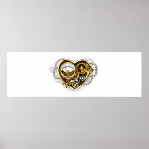 Steampunk Heart met een manometer Poster