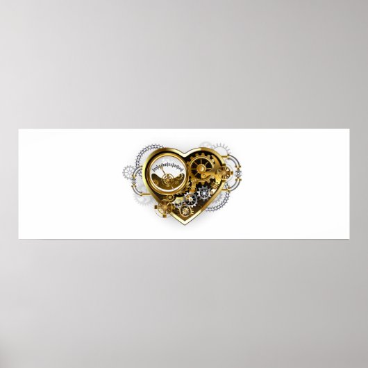 Steampunk Heart met een manometer Poster (Voorkant)